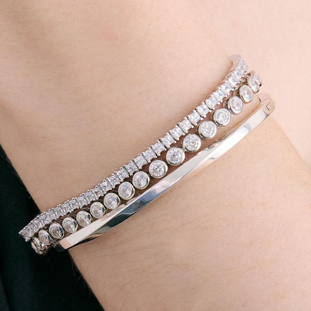 Mezmic Twist Grace 925 Sterling Silver Bangle