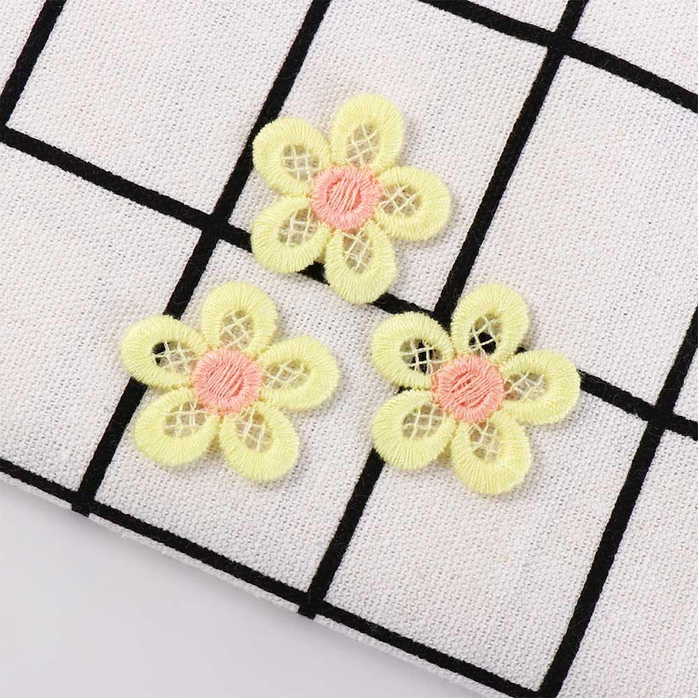 Supplies for Girls Embroidered DIY Crafts Headwear Accessories Knitting Material Flower Patches