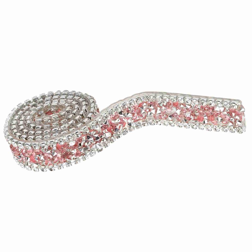 1yard 15mm Diamond Mesh Wrap Roll Sparkle Crystal Rhinestone Ribbon Decoration