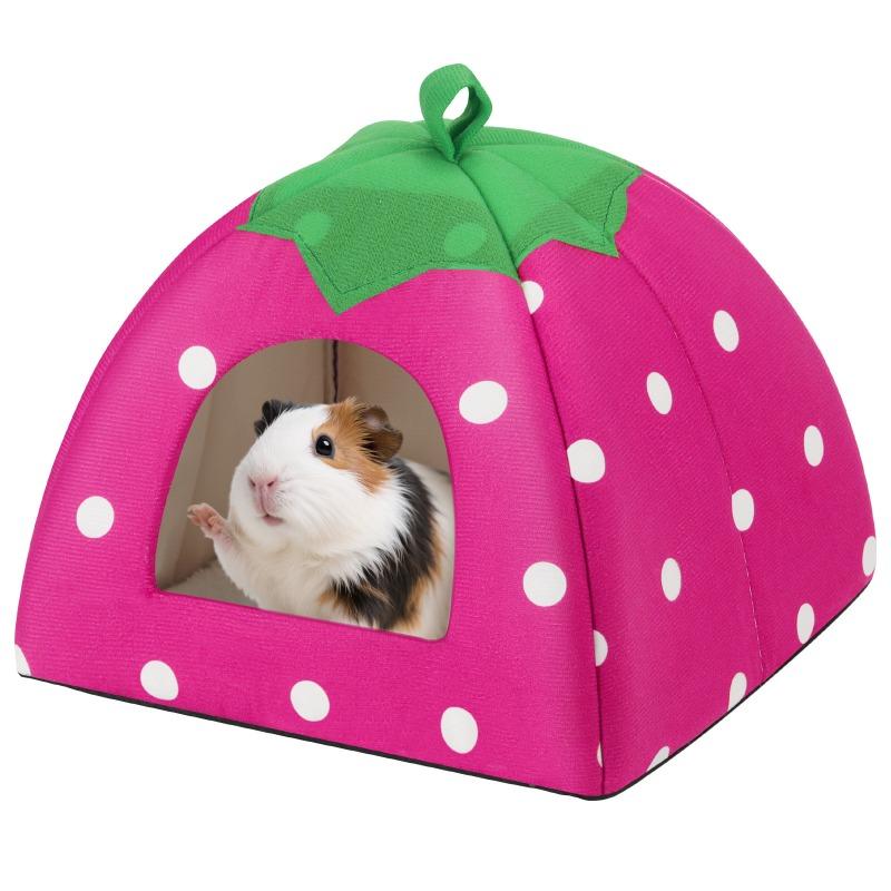 Будка для собаки Монгольская юрта Четыре сезона Универсальная Противоскользящая Магазин Моющаяся Маленькая собака Питомец Кошка Гнездо Полузакрытое Хомяк Кролик Гнездо 1Pcs розовый