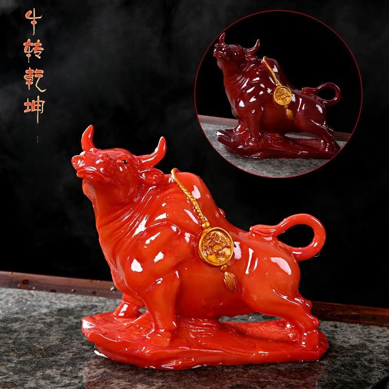 

Креативная керамическая декорация Red Bull, фондовый рынок, большой красный, для дома, гостиной, рабочего стола, офиса, талисман для привлечения богатства