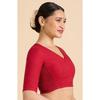 Blouse Saree à Carreaux Madras Manches Courtes en Coton pour Femme avec Côtés Extensibles