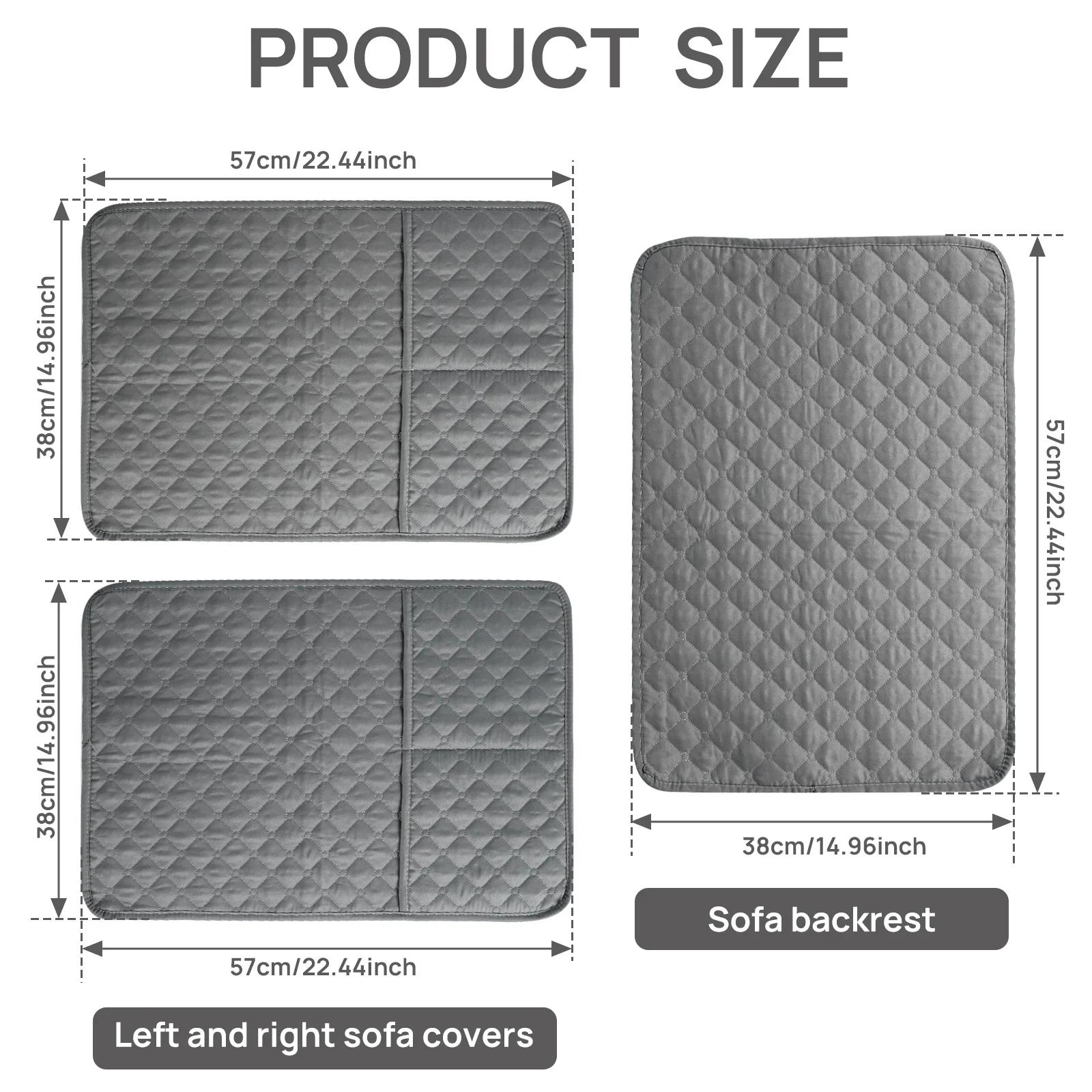 

Новый чехол для подлокотника дивана, чехол для подголовника, 22,4×15 дюймов, полиэстер, чехол для подлокотника кресла-реклайнера с 2 большими карманами, водонепроницаемый диван темно-серого