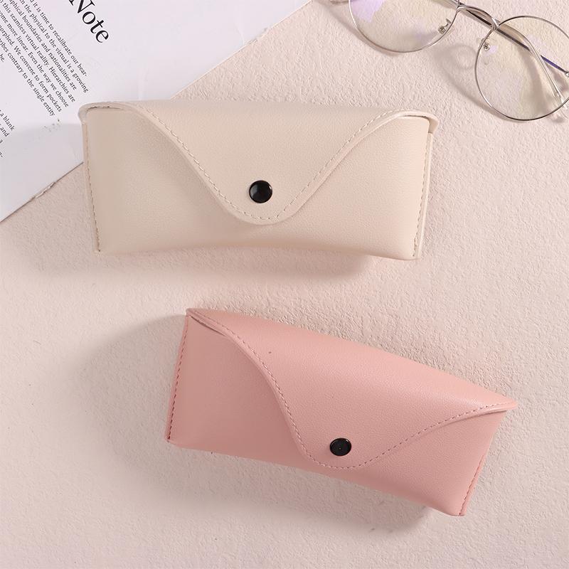 1Pc Leather Eye Glasses Sunglasses Hard Case Protector Box Portable Solid Color