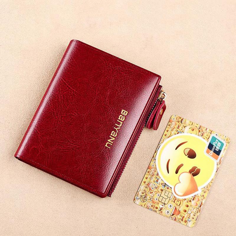 Anti  Woman Small Genuine Leather Purse  New Design Ultra Thin Coin Wallet for Women Fashion Gifts