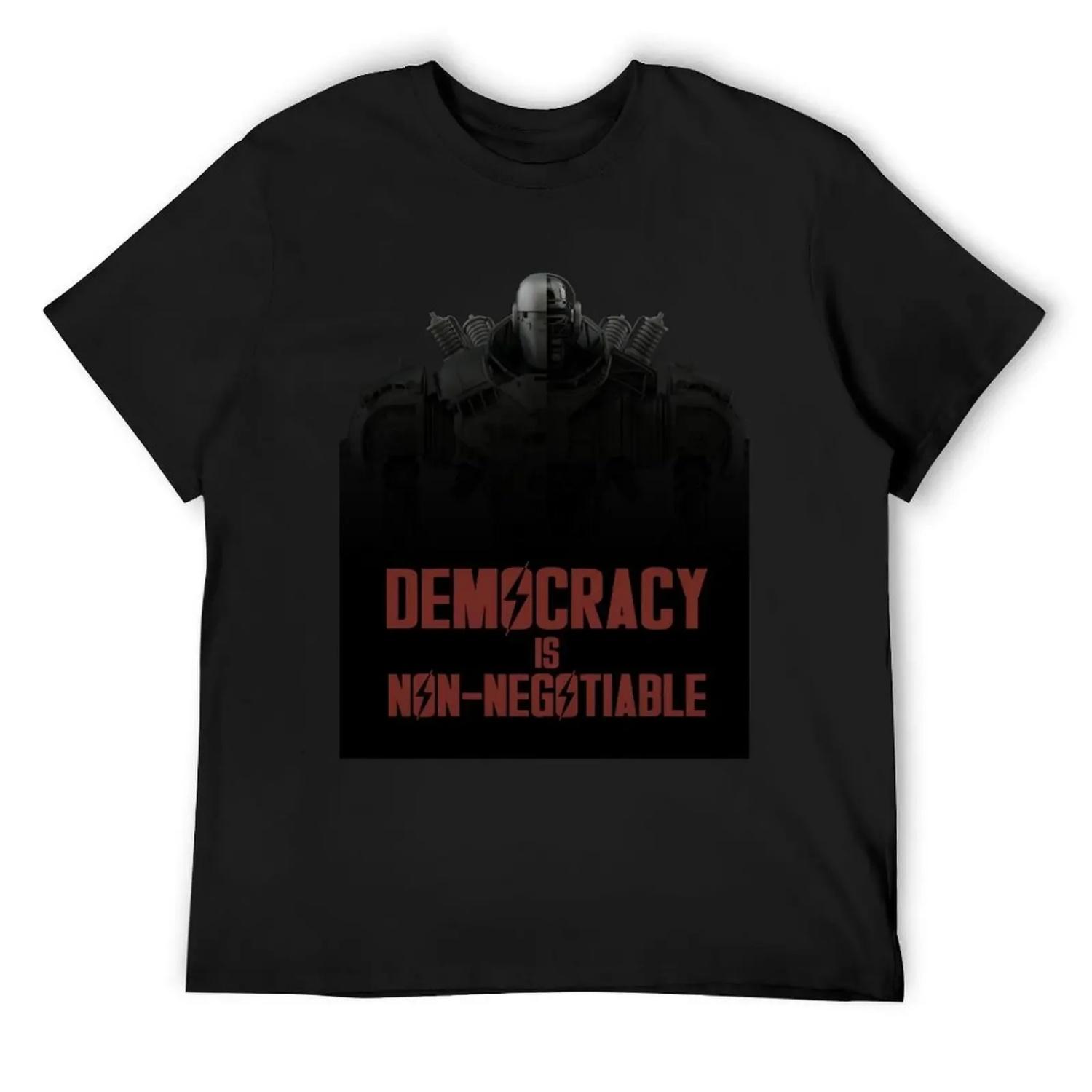 Демократия не подлежит обсуждению - Футболка Liberty Prime смешная футболка хлопок индивидуальная футболка хлопок мужские футболки футболки для мужчин с принтом S