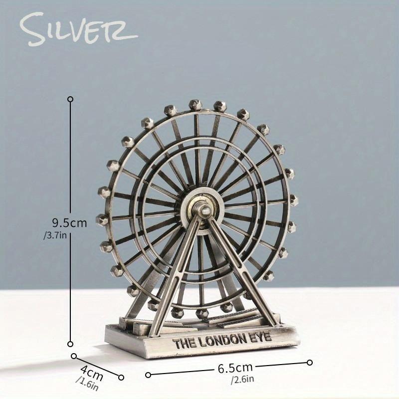 European Style Retro Zinc Alloy Ferris Wheel Ornaments Creative Home Rotating Metal Decoration Ferris Wheel Furnishings
