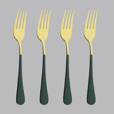 4pcs  Dinner Forks Set Stainless Steel Fork Gold Fruit Fork Dessert Fork For Cake Snack Salad Fork Mini Cake Forks Party