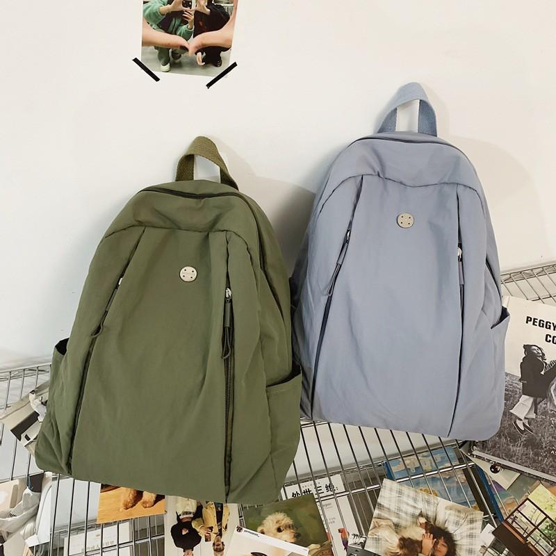 Backpack Women Simple Style Fashionable Nylon Outdoor Light Waterproof Travel Bag Large Capacity Schoolbag Junior High School Students