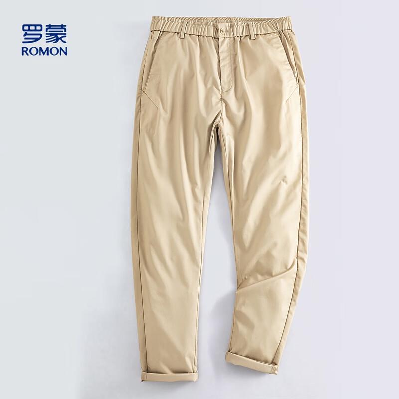 ROMON Men s Solid Color Casual Trousers L