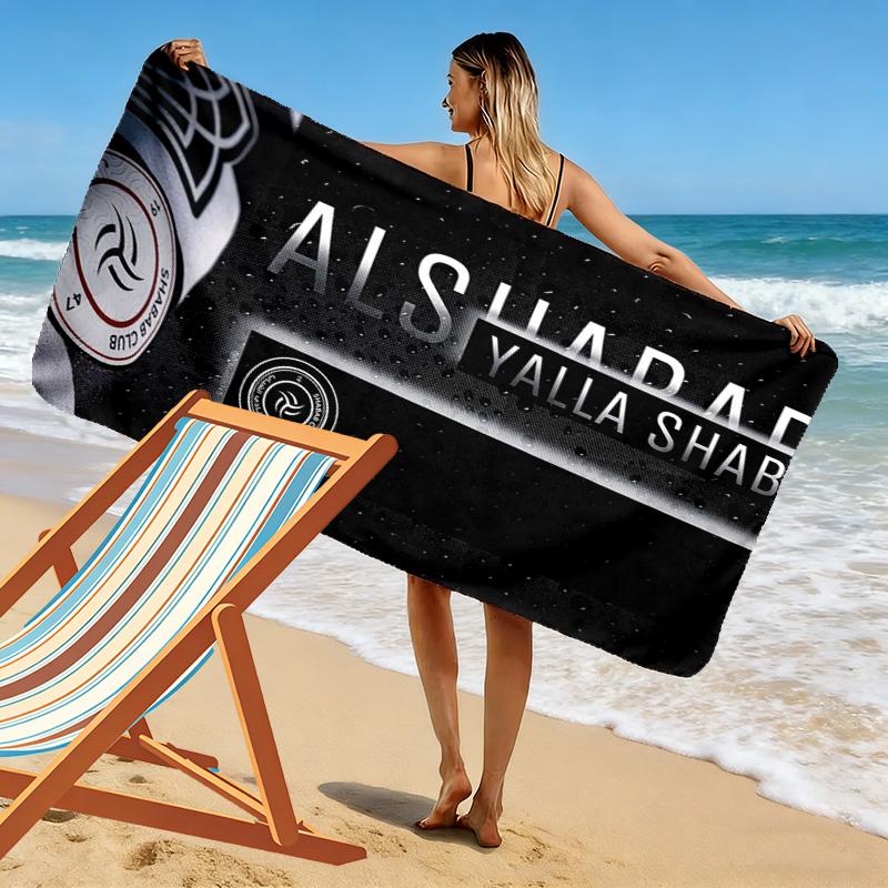 Al Shabab Club Print Beach Towel, Large Soft Quick Dry Towel for Beach Camping Swimming