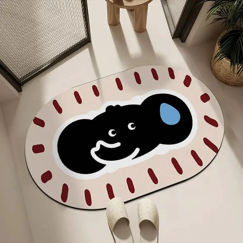 Cartoon Diatomeenerde Badezimmerbodenmatte Toilette Toilettentür rutschfeste Fußmatte Haushalt schmutzabweisend saugfähig schnelltrocknende Matte