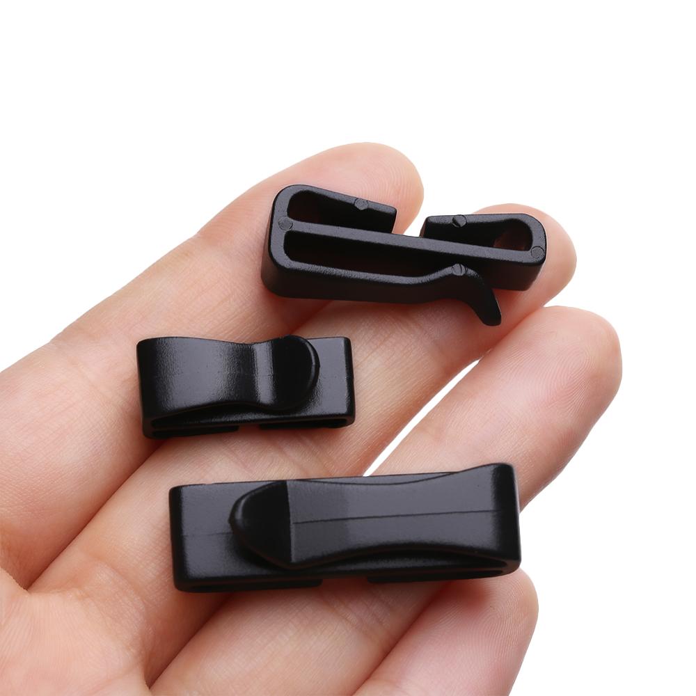 5Pcs Waist Buckle Clips Camping Hiking Belt End Clip Black Plastic Steel Adjust Keeper Backpack Buckles Bag Strap Accessories