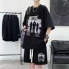Men's Casual Ice Silk Waffle Suit - Loose Fit Summer T-Shirt & Shorts Set