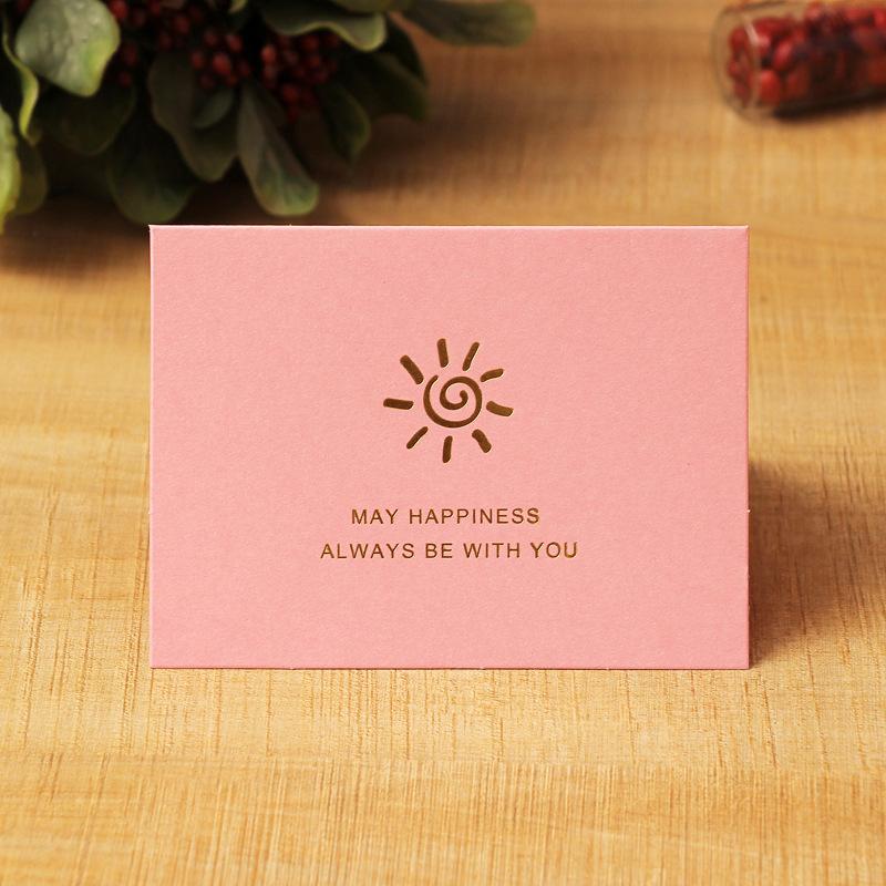 10pcs/pack of High-end Hot Stamping Holiday Greeting Cards with White Envelope, Thank You Card for Fresh Flower Shop