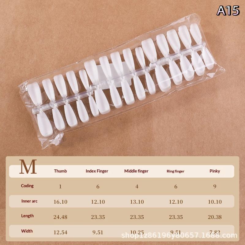 300Pcs/Bag Full Cover Press On Fake Nails Matte Ultrathin TransparentCoffin Tips Nails Extension Diy Practice Nail Tool