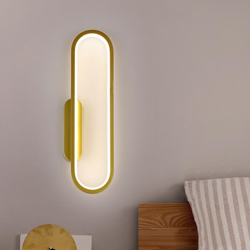 Minimalist LED Wall Lamp - Creative Three-Color Dimming for Living Room or Bedside