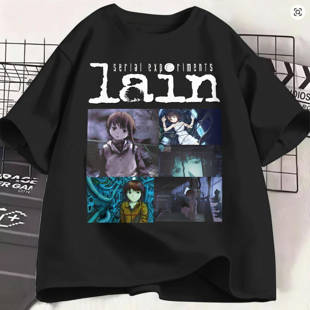 Serial Experiunisexts Lain Tshirt Summer 100 Cotton T Shirts For Unisexs Fashion Print Tshirt Short Sleeve Y2k Funny Tees