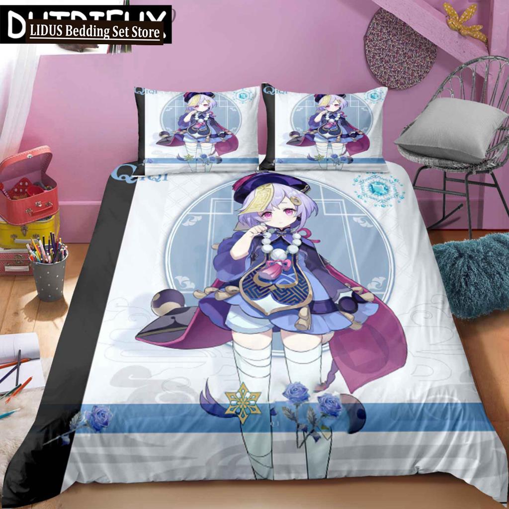 Anime Genshin Impact 3D Printed Bedding Set King Duvet Cover Pillow Case Comforter Cover Bedclothes Duvet Covers 200x200