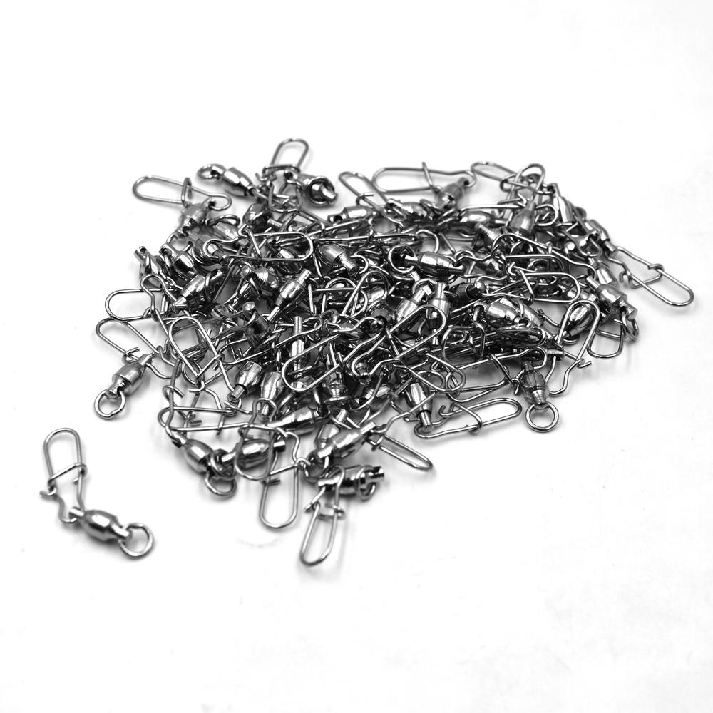 MNFT 12Pcs Stainless Steel Snap Swivel Fishing Accessories Solid Ring Terminal Tackles Connector Rig 0 # -8 # Optional