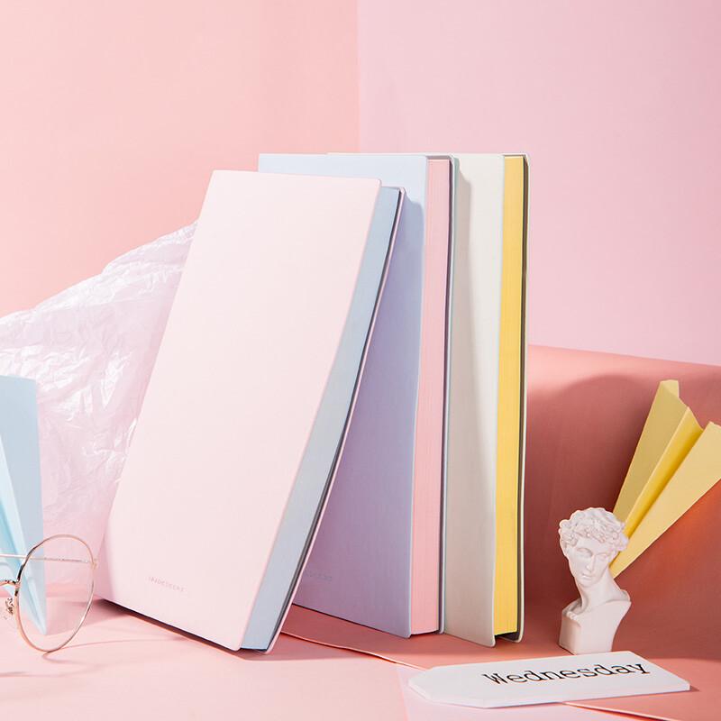 Deli A5 Soft Leather-Feel Notebook, 96 Sheets