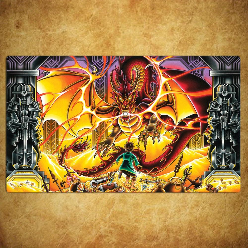 Skeleton Mage Staff Mouse Pad Card Playmat Stitched with Magic Zones Game Mats for MTG/TCG Card Battle Commander Gaming Mat