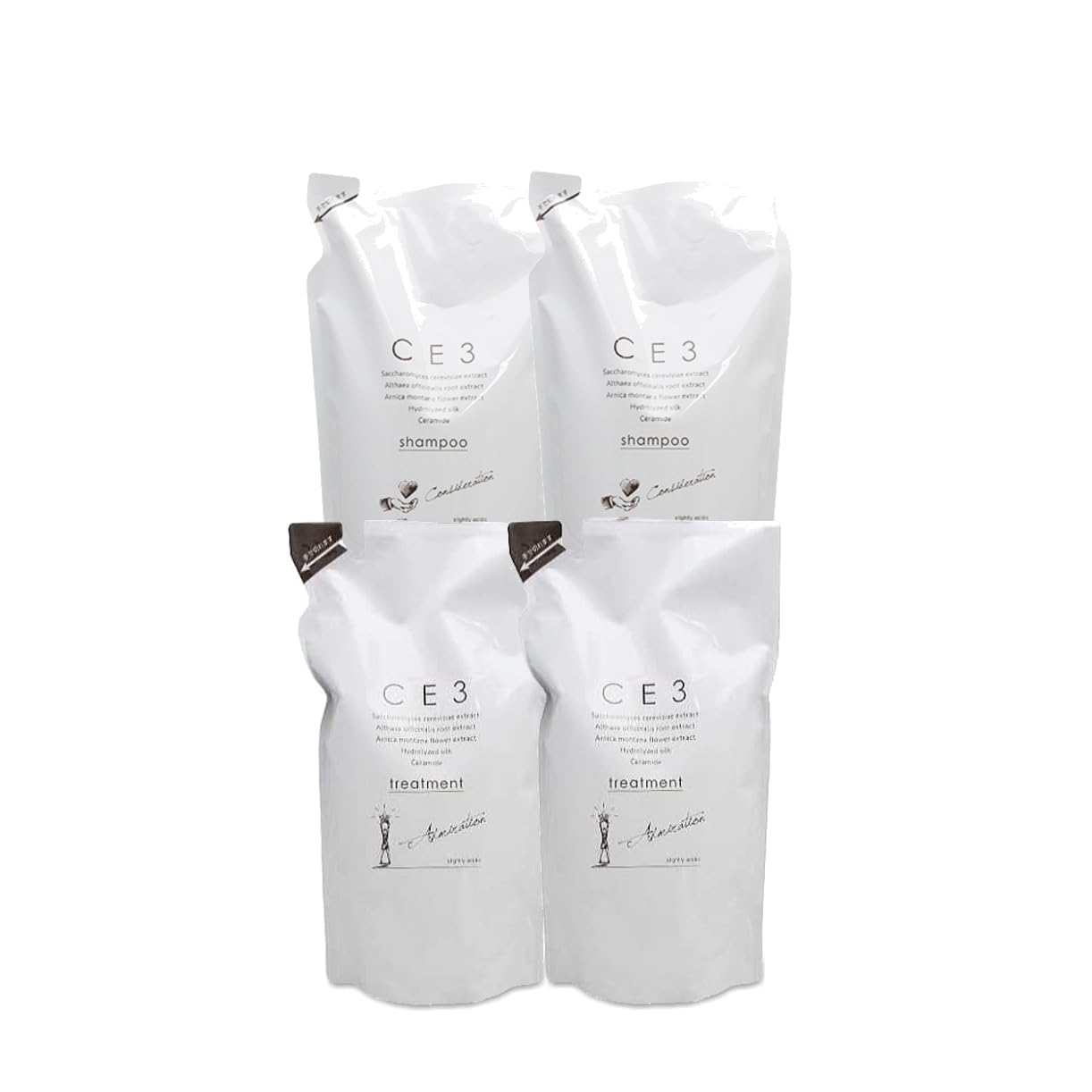 

[набор из 4 предметов] шампунь CE3 800 мл x 2 и кондиционер 750 г x 2. Мягкий кислотный тип, который может использоваться всей семьей, от взрослых до детей.