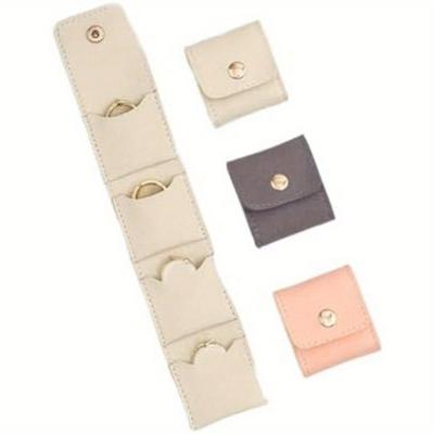 Mini Travel Jewelry Roll Bag with Buckle, Portable Foldable Travel Jewelry Storage Box, Small Jewelry Box for Earrings, Rings