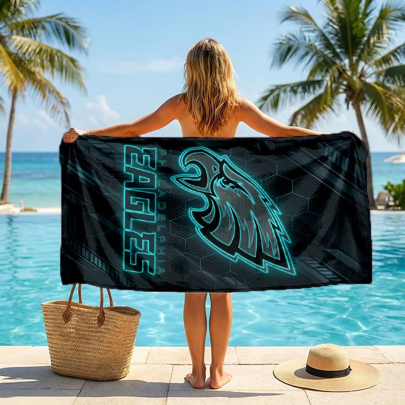Philadelphia Eagles Fashion Beach Towel Portable Soft Quick Dry Towel For Swimming Camping Holiday Use