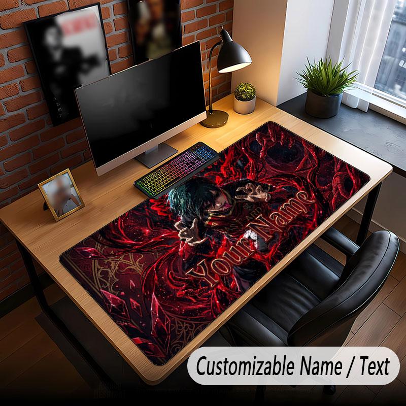 Custom Name Extended Mouse Pad,Blue Lock Gaming Desk Mat For Home Office Desktop Decor