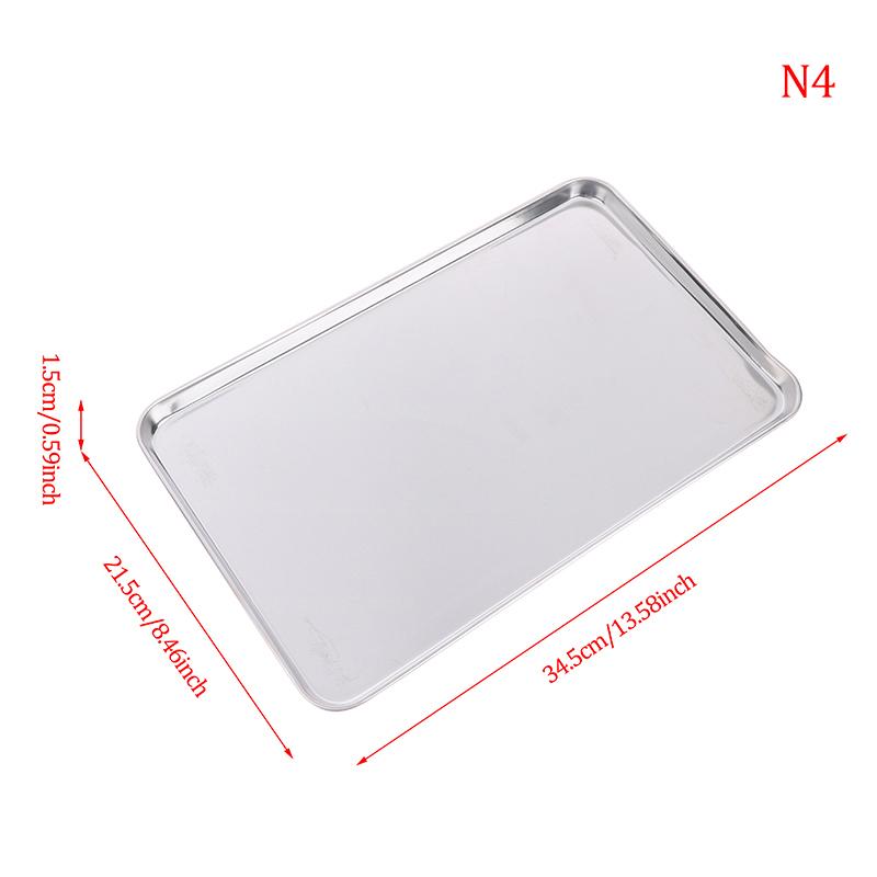 Stainless Steel Tray Rectangle Plate Kitchen Medical Organizer Baking Plate