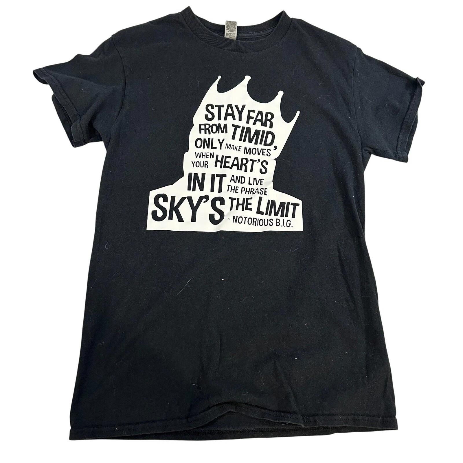Gildan Black Notorious BIG Sky s The Limit T T-Shirt Women s Small S