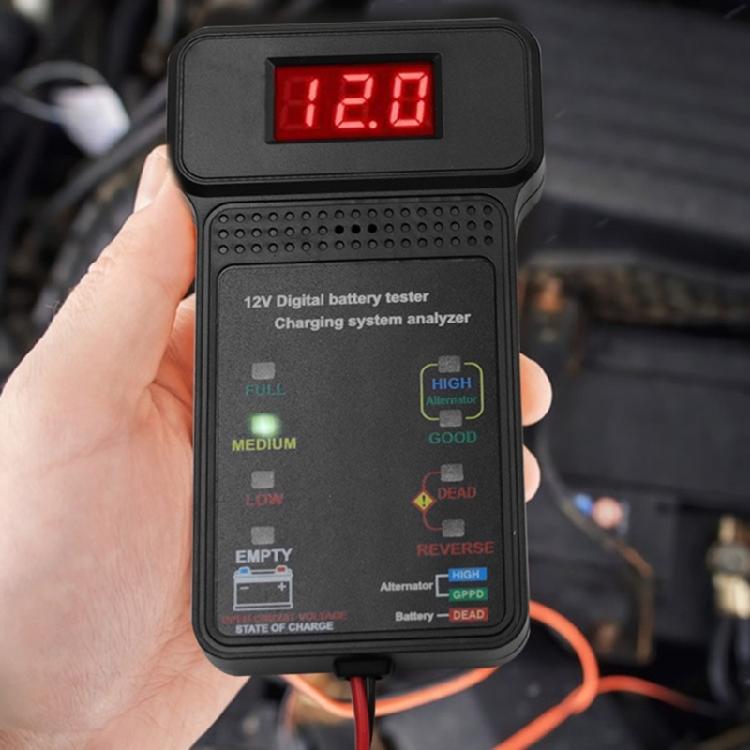 Digital Battery Analyzers Car Battery Tester Car-Charge Diagnostic Tool Portable