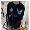 Unisex Butterfly Round Neck Sweater - Trendy, Soft & Fluffy Knit for Winter