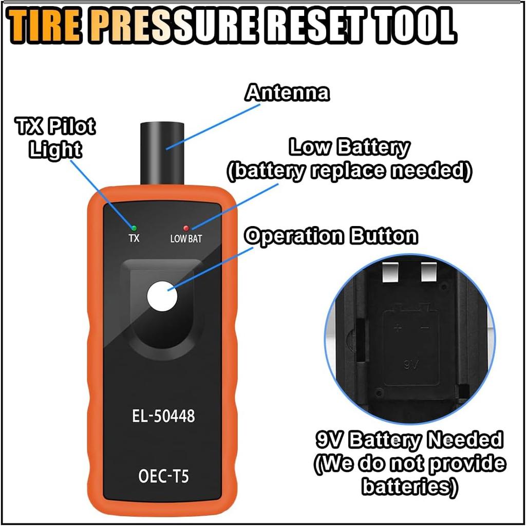 TPMS Relearn Tool, OEC-T5 EL-50448 Tire Pressure Monitor System Sensor Reset Tool, Programming Training Activation Tool For GM/Cadillac/Buick/Chevy