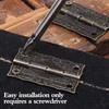 20/1Sets Antique Bronze Hinges Vintage Cupboard Cabinet Fitting with Screws Jewelry Boxes Wooden Case Hinge Furniture Hardware