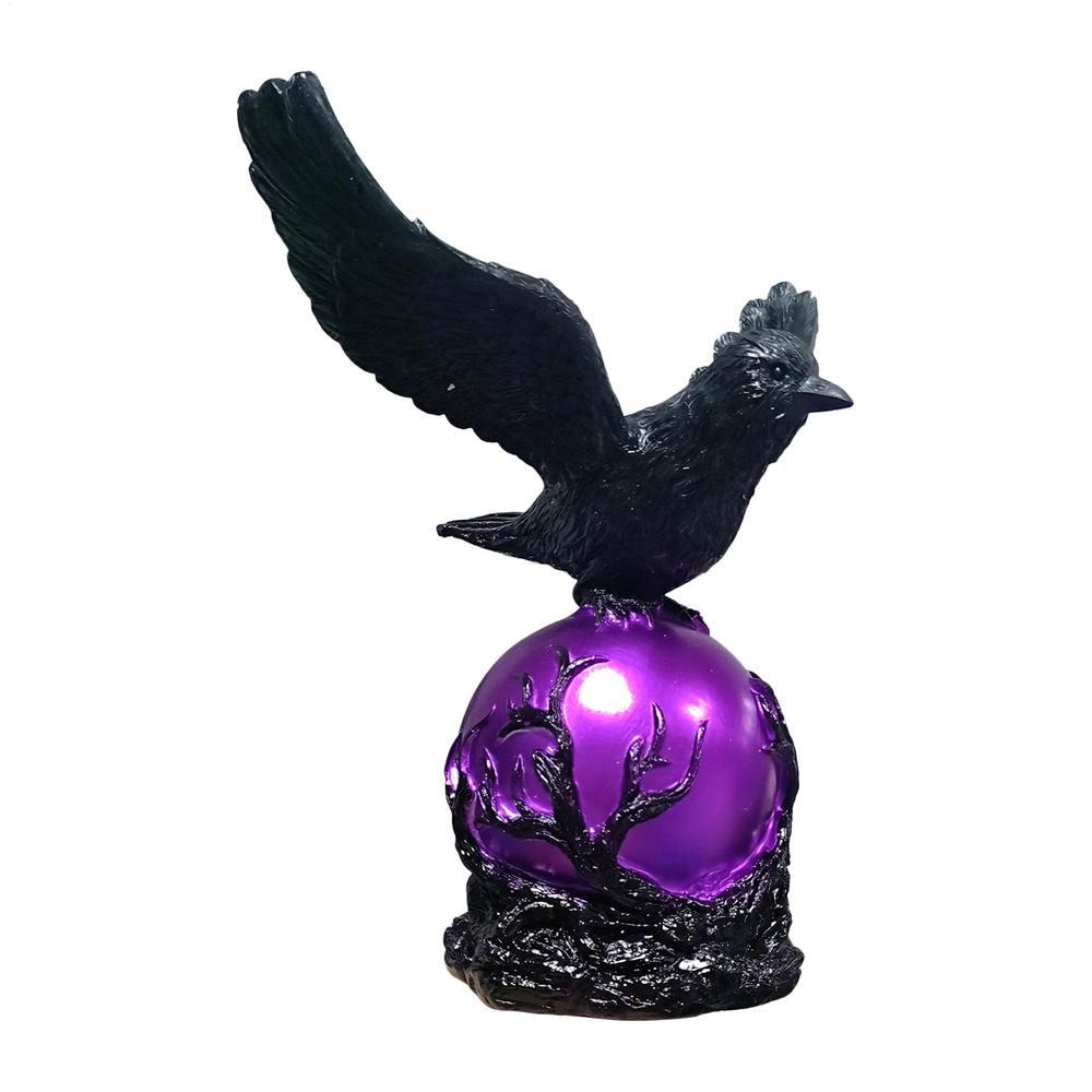 

USB Rechargeable Night Light Gothic Crow Light Aesthetic Resin Novelty LED Desk Light Raven Statue Table Lamp Home Decorations