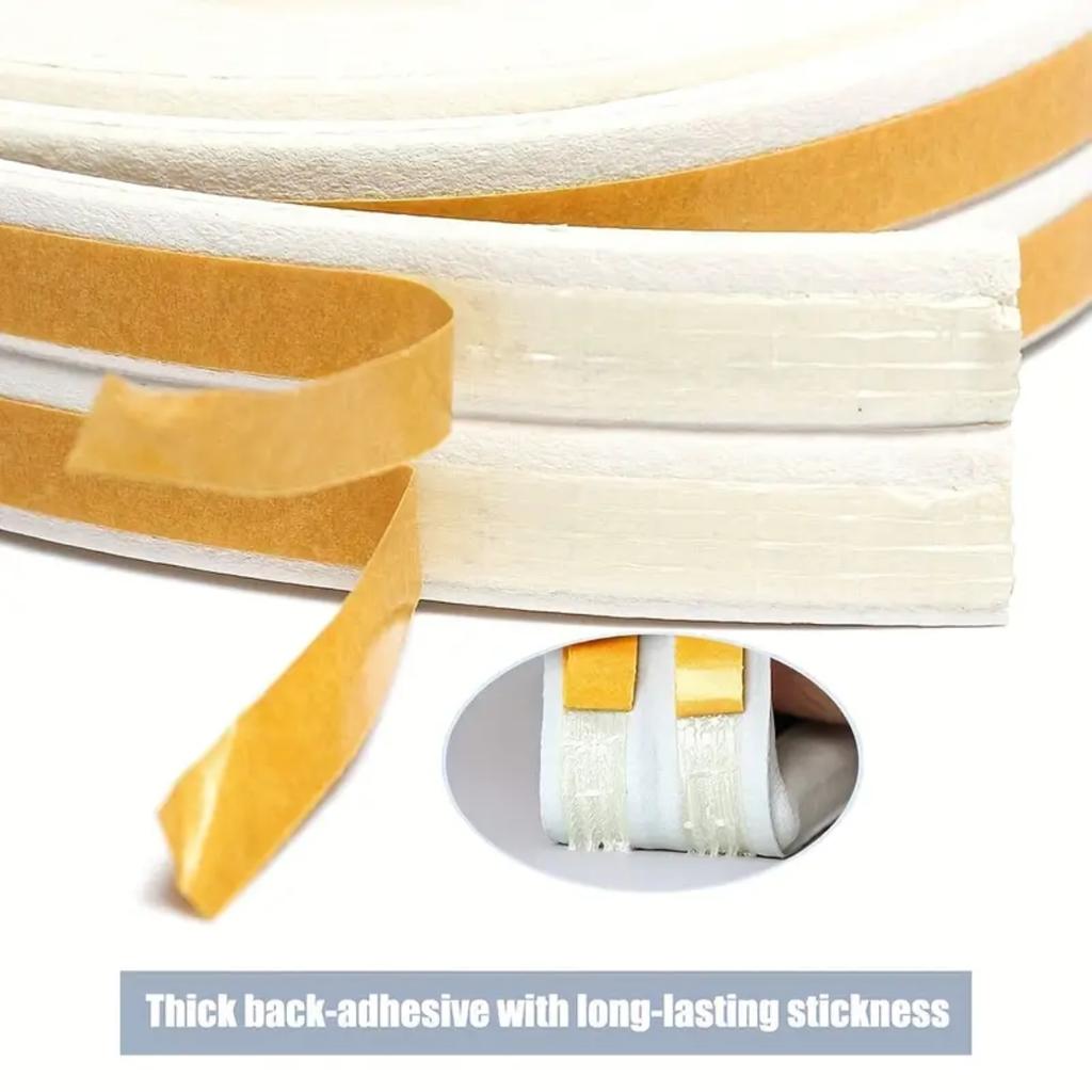 10 Meters DIPE SelfAdhesive Door And Window Sealing Strip Glass Window AntiCollision Rubber Strip Foam Sound Insulation Strip
