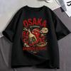 Osaka Dotonbori Betrunkener Oktopus Grafik T-Shirts Japanischer Stil Street Food Liebhaber T-Shirts Baumwolle Lässig Kurzarm T-Shirt