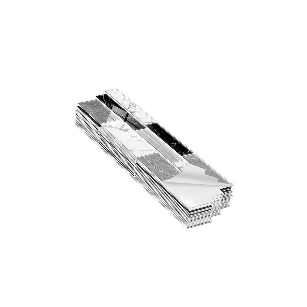 12 Mosaic Special-Shaped Wall Stickers Marble Crystal Tile Stickers Kitchen Bathroom Waterproof Self-Adhesive Wall Decoration