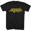 T-shirt Homme Logo Nom Jaune Anthrax Merch Groupe de Musique Metal Rock T-shirt Unisexe