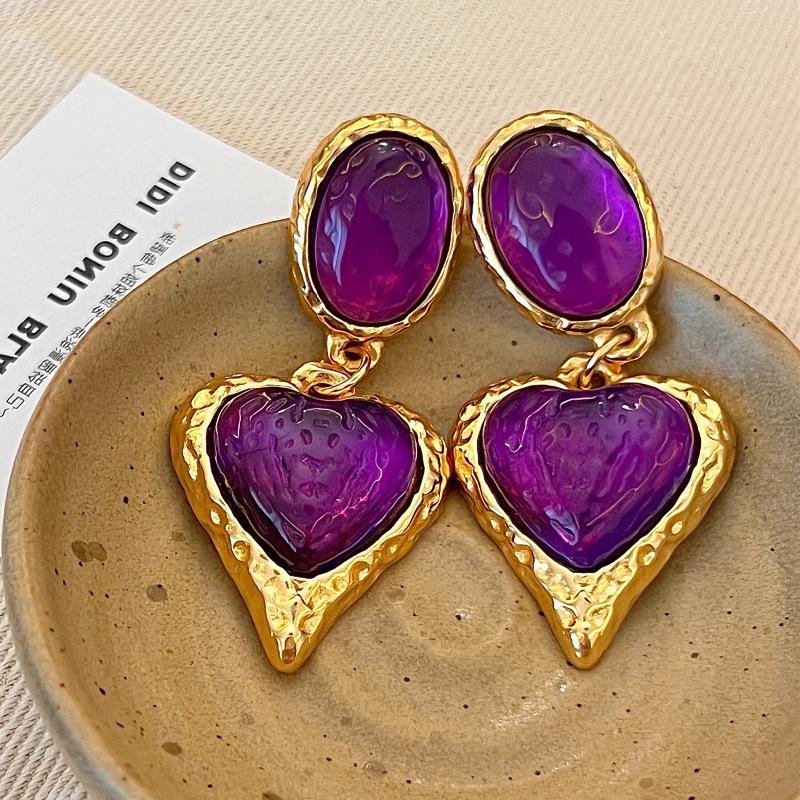 Vintage Heart Drop Earrings for Women Hyperbole Earring Party Jewelry Accessories Gift
