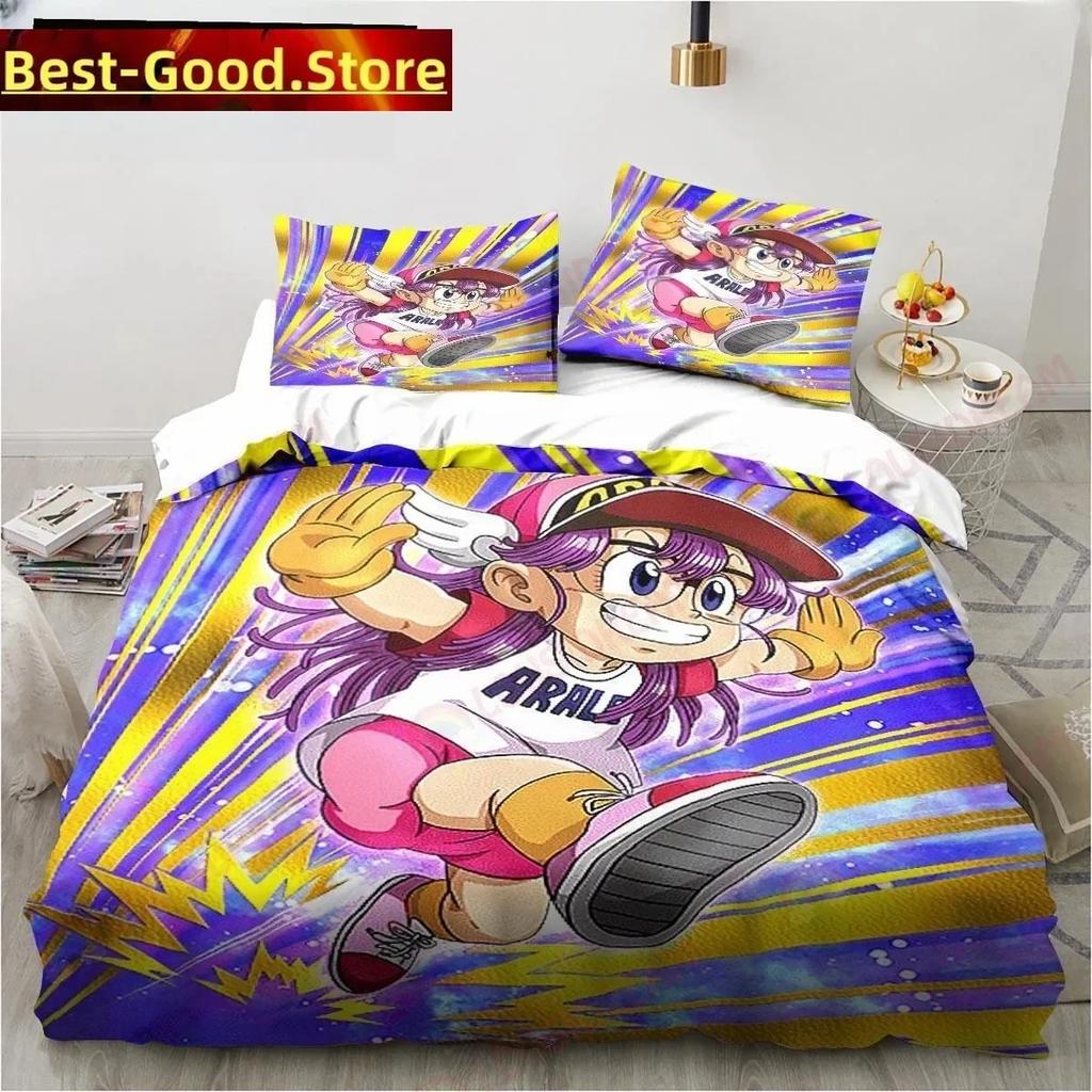 New Adorable Lovely Carton DR S-Slump Arale Anime Beding Set Shet King Twin Double Child Beding Set Mircofiber or Polyester Soft Duvet Cover