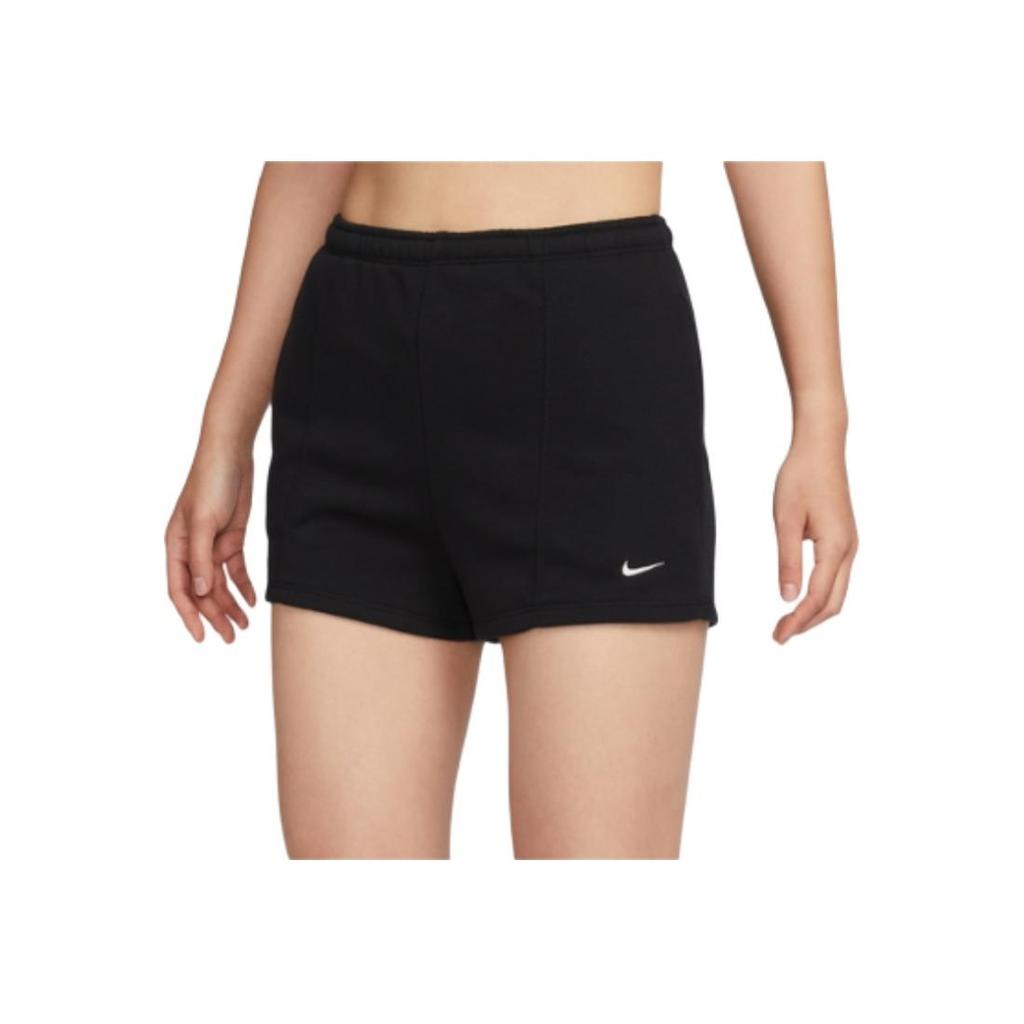 Nike High Waist Slim Fit Solid Color Sports Shorts Women shorts Black FN2456-010