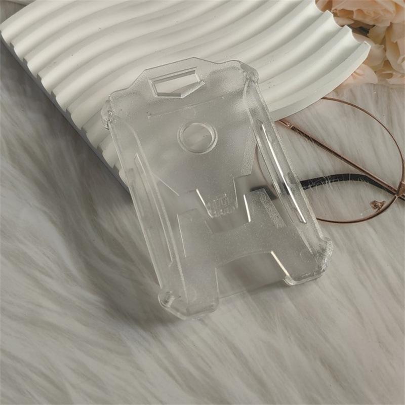 Retractable Backpack Keychain with Easy-Pull Buckle and Badge Holder - Black