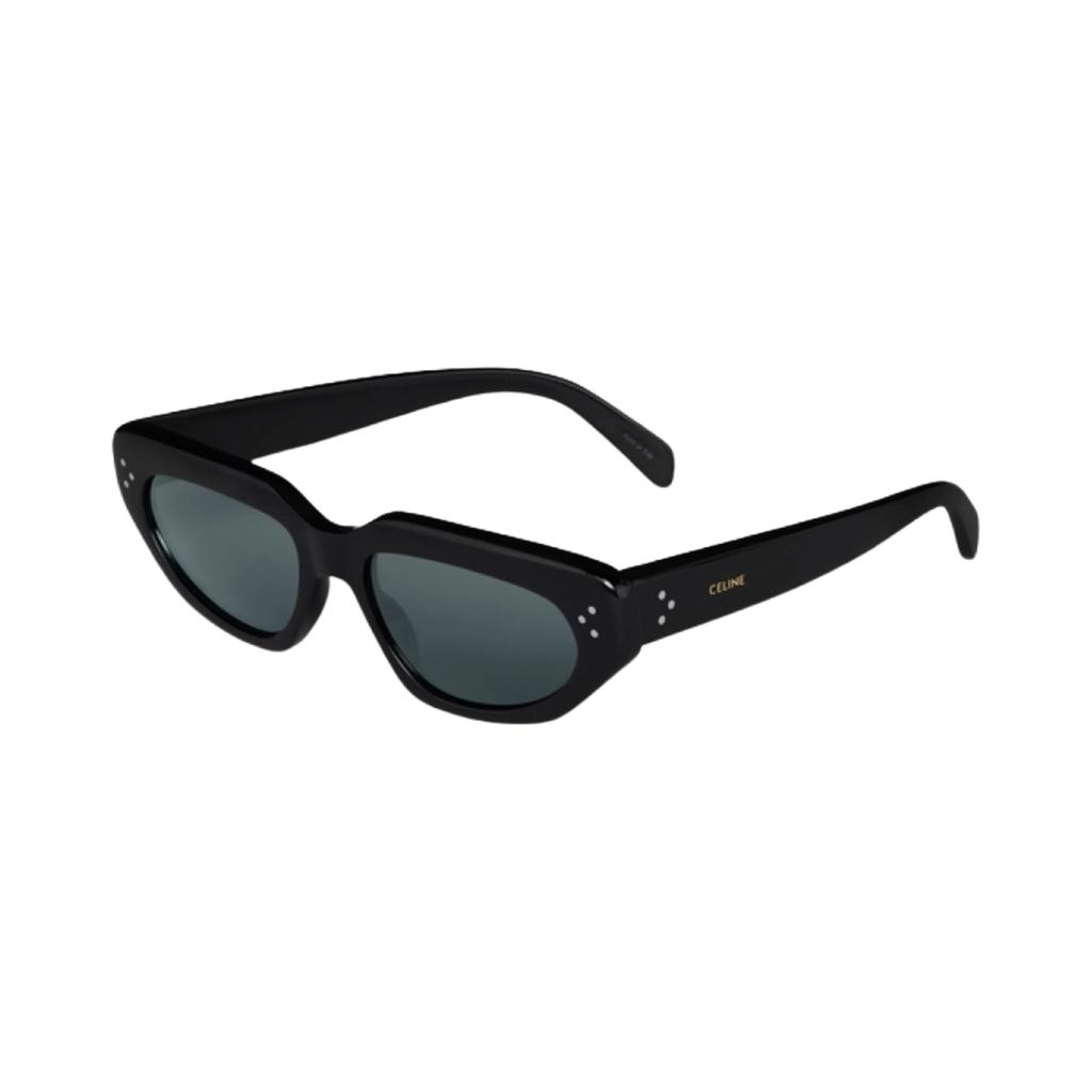 Celine Logo Mirrored Acetate Irregular Sunglasses Men sunglasses Black 4S273CPLB-38NO