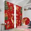 2pcs,2D Plane Printing Light Filtering Curtains Deer Christmas Trees Snowflakes Gifts Durable 100% Polyester Fabric (without