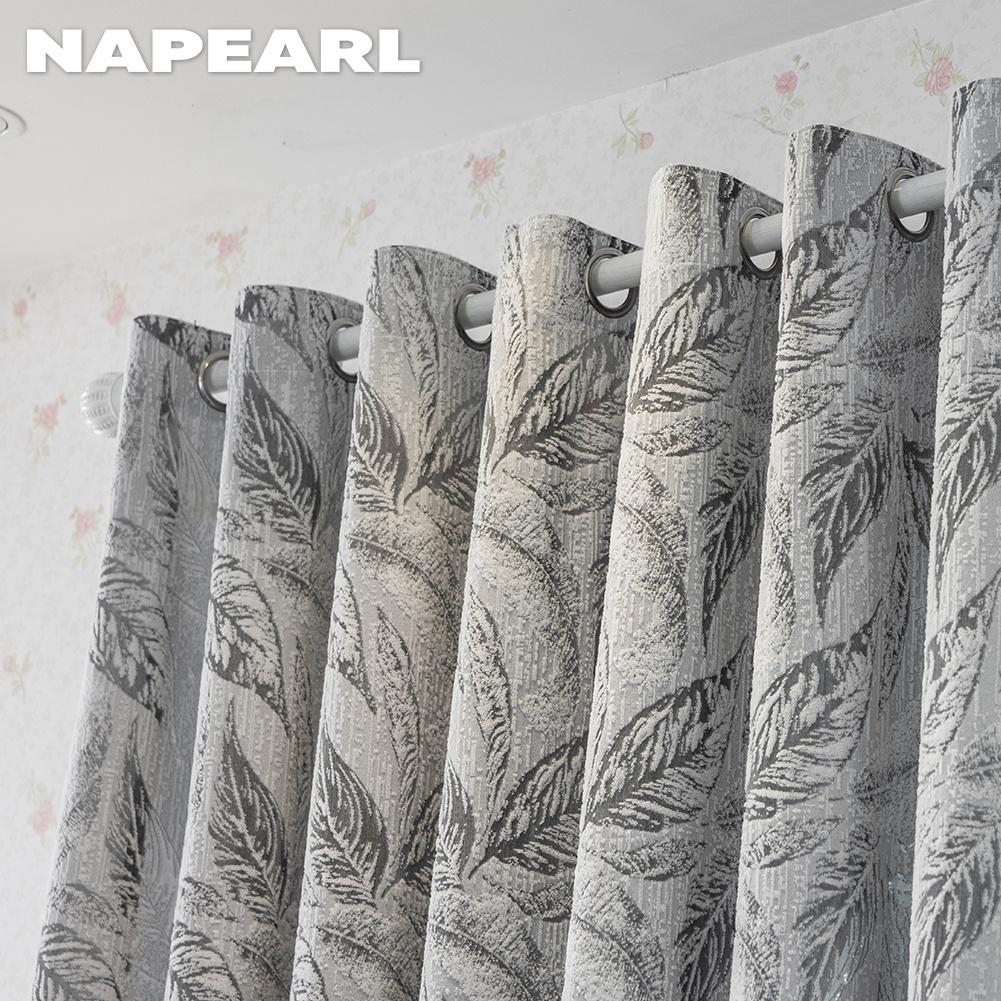 1PC NAPEARL Modern Light Gray Mixed Pattern Jacquard Curtain Texture Soft Light Sheer Curtain for Bedroom Living Room Home Decor