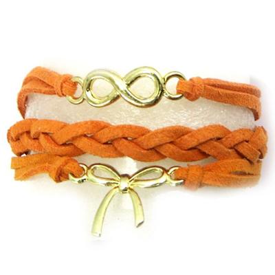 [R6705] - Ethnische Armband 'Kilimanjaro' orange - 3 Reihen