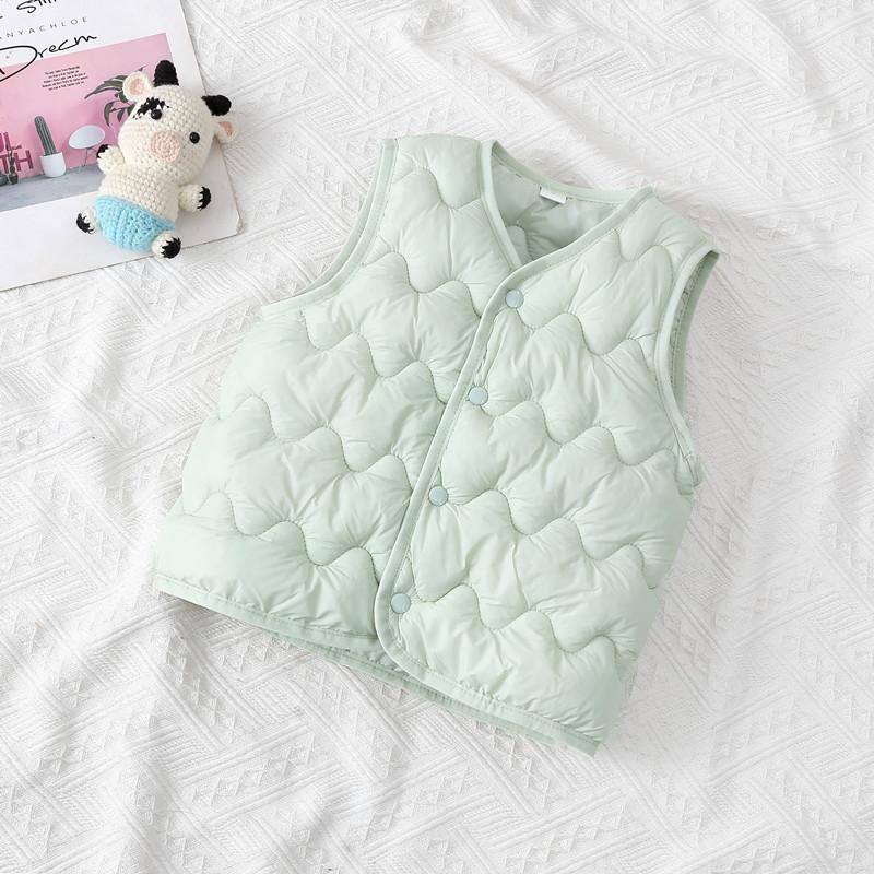Children's cotton vest thickened short cotton-padded clothes 2025 autumn winter boys' girls' warm solid vest tops with Wear it inside or outside